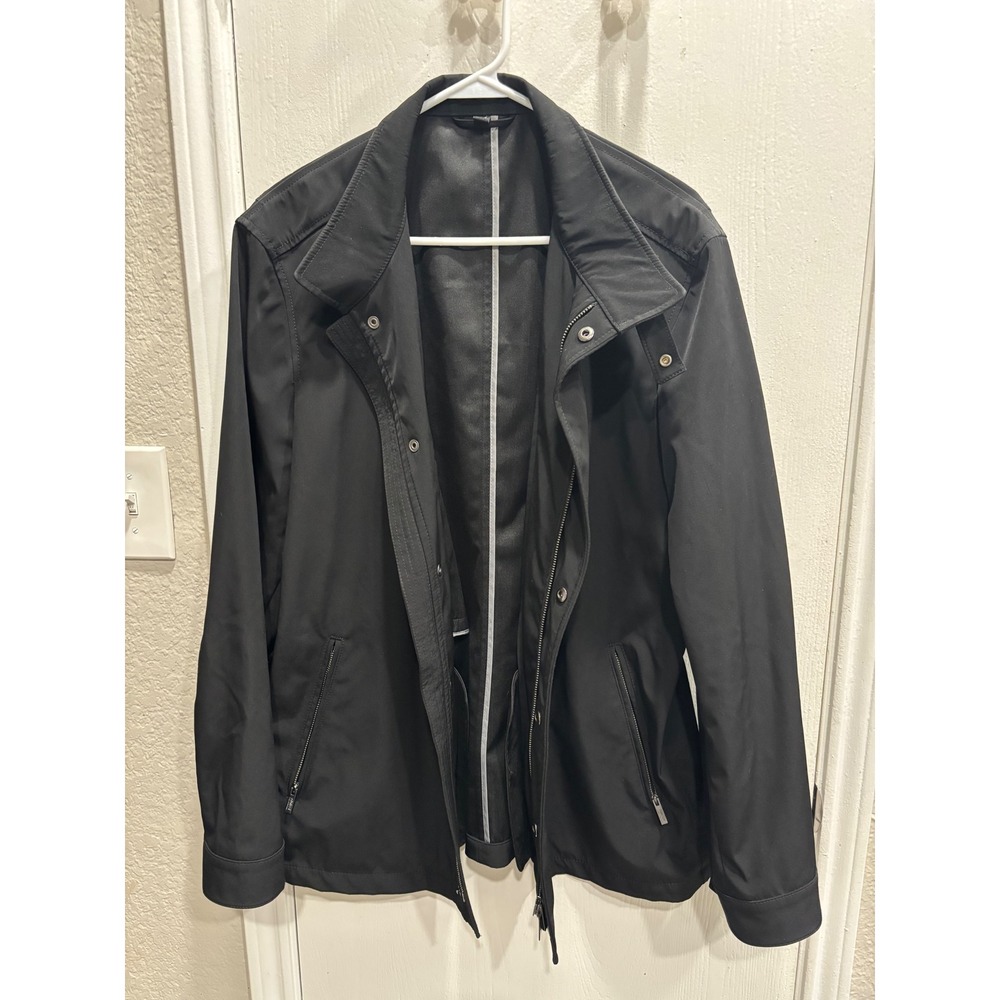 Armani Mens Black Lightweight Zip Front Field Jacket Size 44